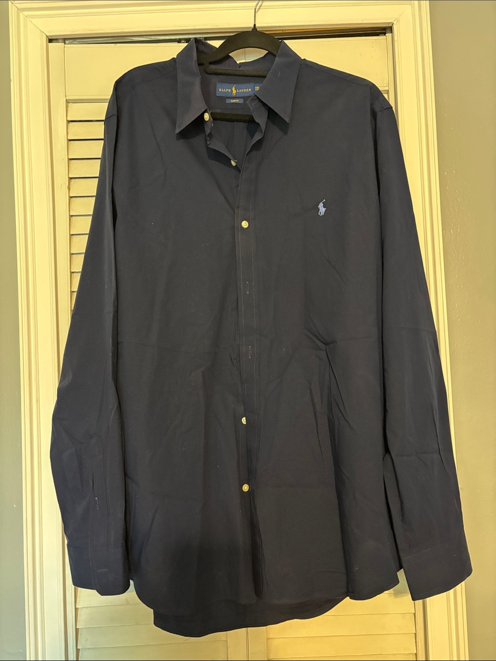 Ralph Lauren Dark Navy Dress Shirt with Pony Embroidery